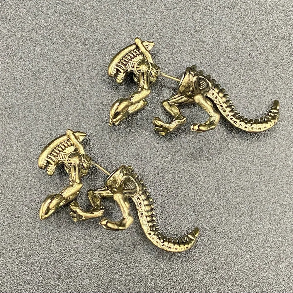 Alien Predator Steampunk Earrings